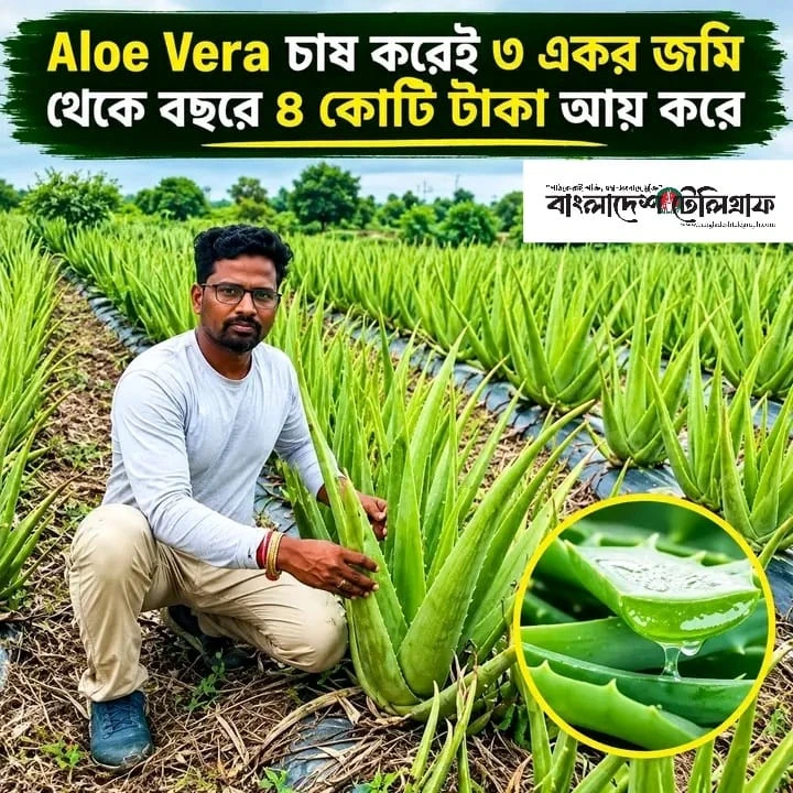 অ্যালোভেরা চাষে কোটিপতি: ফেলে দেওয়া ৪ হাজার চারা দিয়ে বদলে গেল জীবন